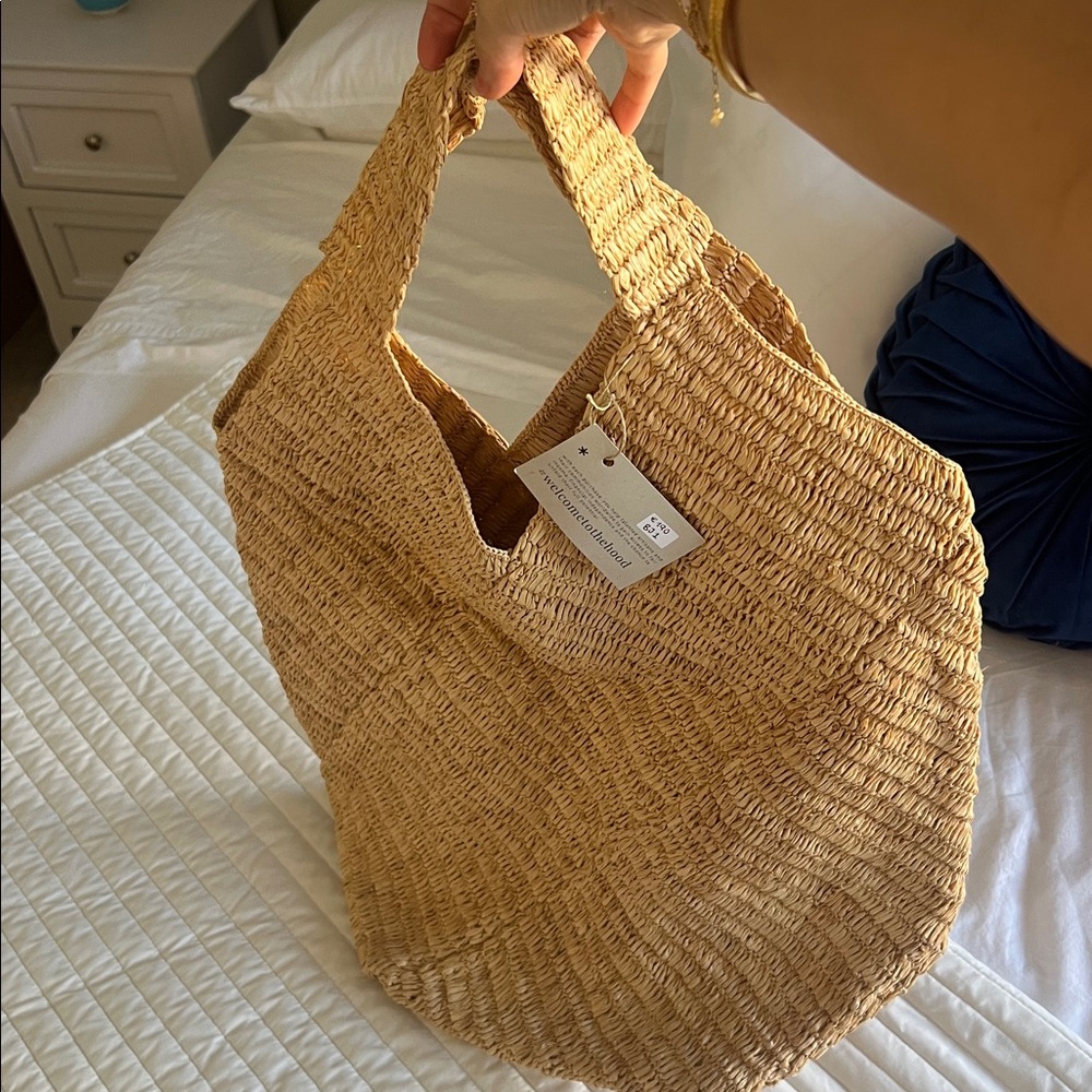 Woven Straw Tote Bag